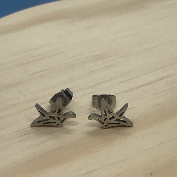 Stainless Steel Stud Earrings - Picture 3 of 5